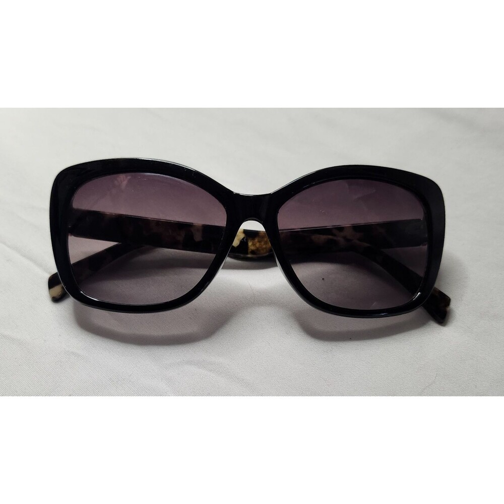 ELLE Oversized Cat Eye Sunglasses Leopard Tortoise Shell Gold Trim UV Protection
